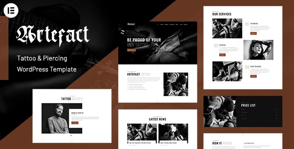 Artefact – Elementor Tattoo Piercing Studio WordPress Theme